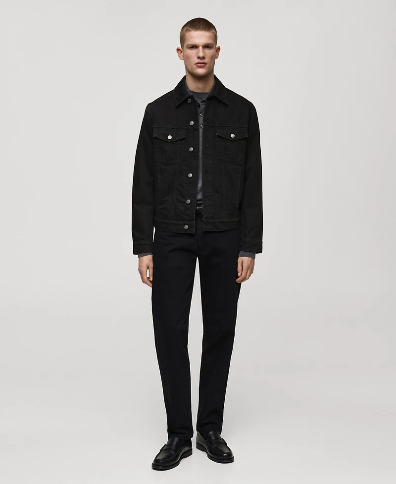 Mango Men's Pockets Detail Denim Jacket