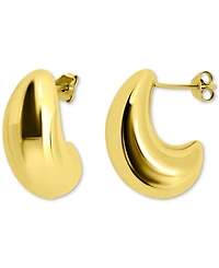 Giani Bernini Sculptural J-Hoop Earrings 18k Gold-Plated Sterling Silver (also Silver), Exclusively at Macy's