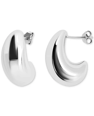 Giani Bernini Sculptural J-Hoop Earrings in 18k Gold-Plated Sterling Silver (also in Sterling Silver), Exclusively at Macy's