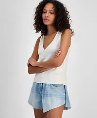 Boss Orange Women's Solid-Color Ribbed-Knit V-Neck Tank Top