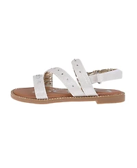 Bebe Little Girls Flat with Rhinestone and Ornamentation Sandals