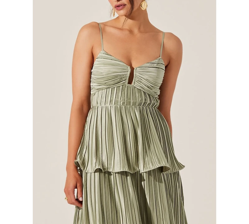 Astr the Label Women's Lupin Pleated Satin Dress