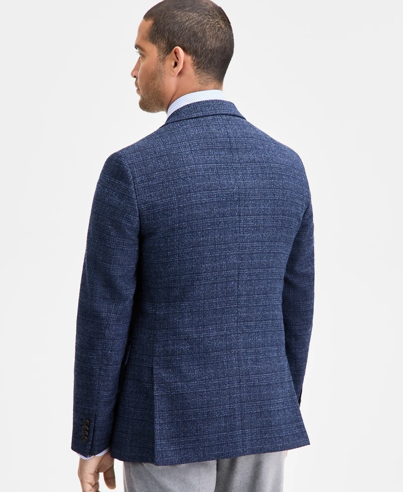 Ted by Baker Men's Modern-Fit Navy Boucle Plaid Sport Coat