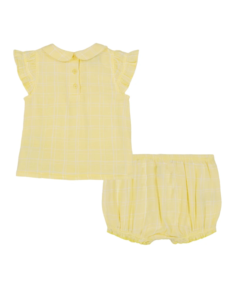 Calvin Klein Baby Girls 2-Piece Printed Gauze Flutter Sleeve Top and Bloomer Set