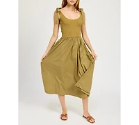 En Saison Women's Wren Mixed-Media Midi Dress