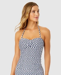 Anne Cole Women's Neo Geo Twist-Front Bandeau Tankini Top