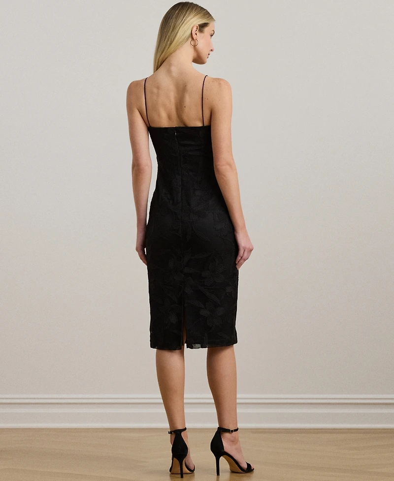 Lauren Ralph Women's Embroidered Sleeveless Cocktail Dress