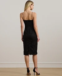 Lauren Ralph Women's Embroidered Sleeveless Cocktail Dress