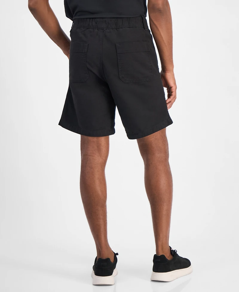 Hugo Boss Men's Gabri Relaxed Fit Belted Mixed Media 7" Shorts