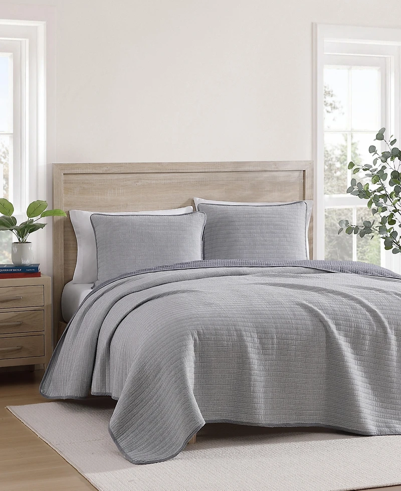 Tommy Hilfiger Ithaca Stripe Cotton Reversible -Pc. Quilt Set