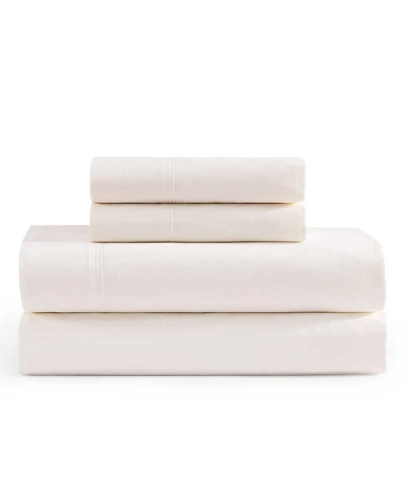 Tommy Hilfiger Solid 200-Thread Count Cotton Percale -Pc. Sheet Set