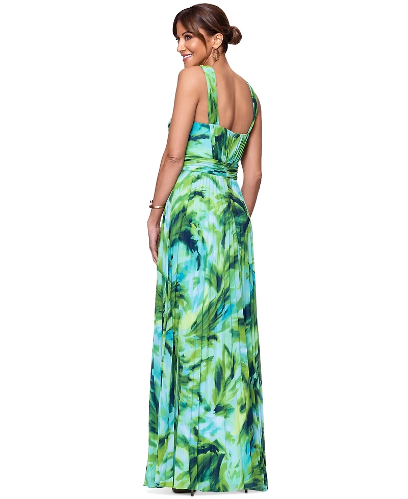 Xscape Women's Sleeveless Printed Chiffon Dress