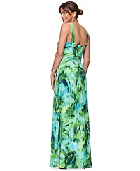 Xscape Women's Sleeveless Printed Chiffon Dress