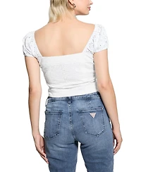 Guess Women's Eliane Off-The-Shoulder Cropped Top