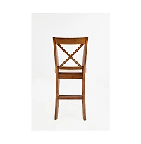 Simplicity Solid Wood Classic X-Back Counter Stool (Set of 2)