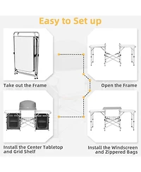 Folding Camping Table with Storage Organizer