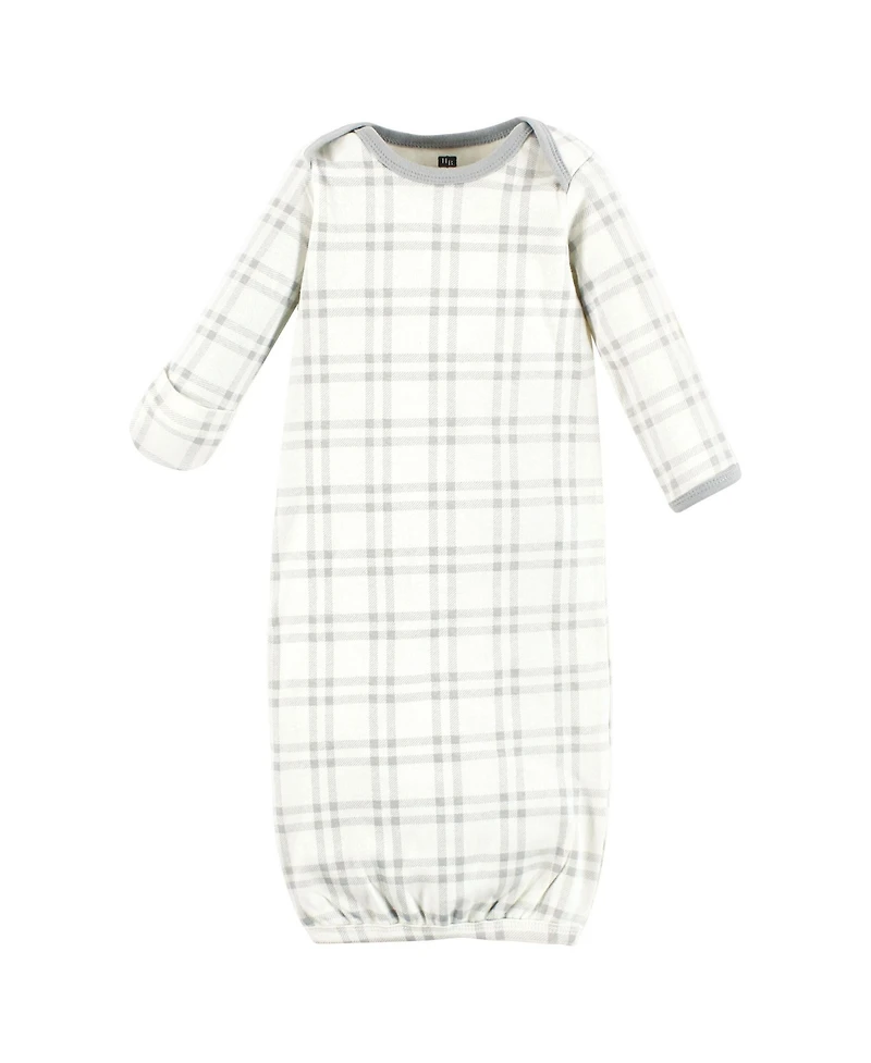 Hudson Baby Baby Boys Hudson Unisex 3Pk Interlock Gowns