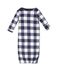 Hudson Baby Boys Thermal Gown 3pk, Sage Dinosaur, Newborn