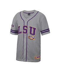 Colosseum Men's Gray Lsu Tigers Free Spirited Baseball Jersey
