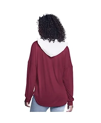 G-iii 4Her by Carl Banks Women's Wine Cleveland Cavaliers Bench Player Oversized Long Sleeve Hooded Top