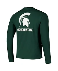 Colosseum Men's Green Michigan State Spartans Logo Lockup 3-Hit Active Blend Long Sleeve T-Shirt