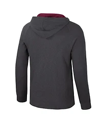 Colosseum Men's Charcoal Florida State Seminoles DuJour Raglan Long Sleeve Henley Hoodie T-Shirt