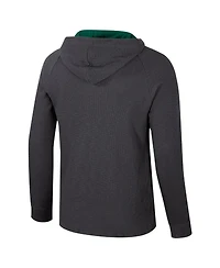 Colosseum Men's Charcoal Michigan State Spartans DuJour Raglan Long Sleeve Henley Hoodie T-Shirt