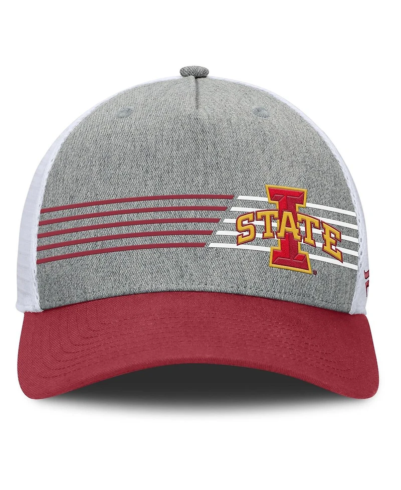 Fanatics Men's Heather Gray/Cardinal Iowa State Cyclones Profile Trucker Adjustable Hat