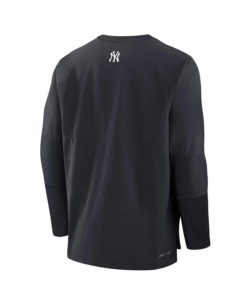 Nike Men's Navy New York Yankees Authentic Collection Lightweight Player Tri-Blend Performance Pullover Sweatshirt