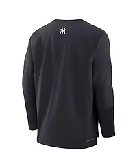 Nike Men's Navy New York Yankees Authentic Collection Lightweight Player Tri-Blend Performance Pullover Sweatshirt