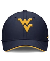 Nike Men's Navy West Virginia Mountaineers 2025 Dugout Coaches Rise Swoosh Performance Flex Hat