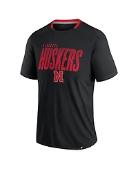 Fanatics Men's Black Nebraska Huskers Defender Fade Slant T-Shirt