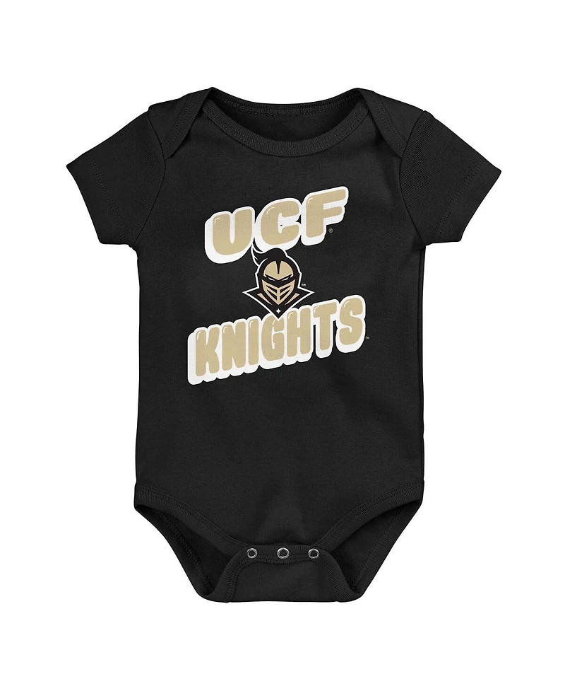 Outerstuff Newborn Gold/Black Ucf Knights Sunday Comics Bodysuit 3-Pack