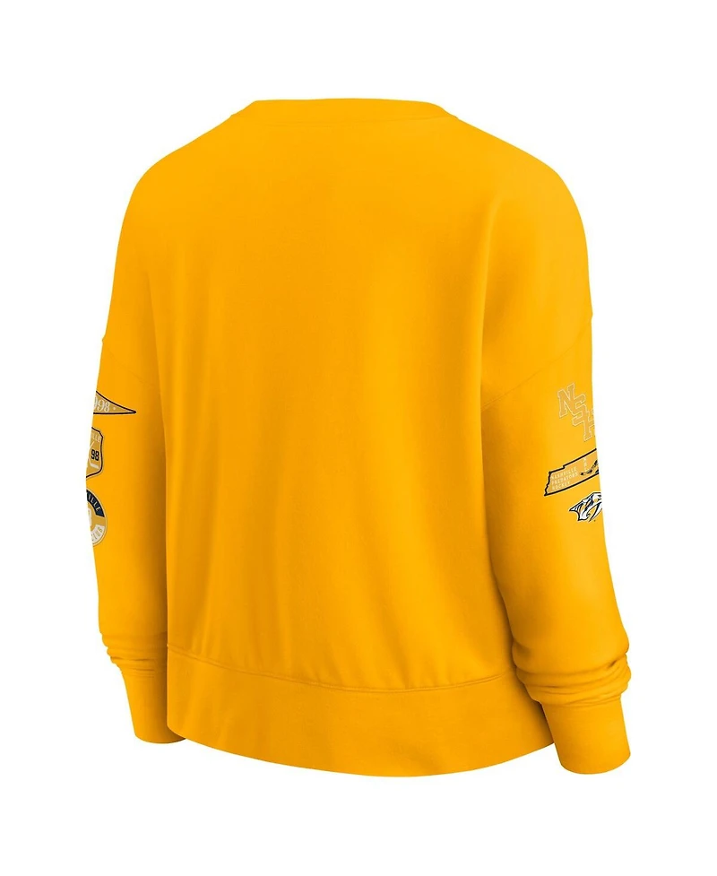 Fanatics Women's Gold Nashville Predators Go Team Pullover Sweatshirt
