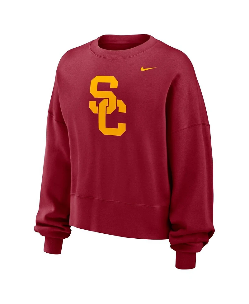 Nike Women's Cardinal Usc Trojans Oversized Essential Pullover Sweatshirt