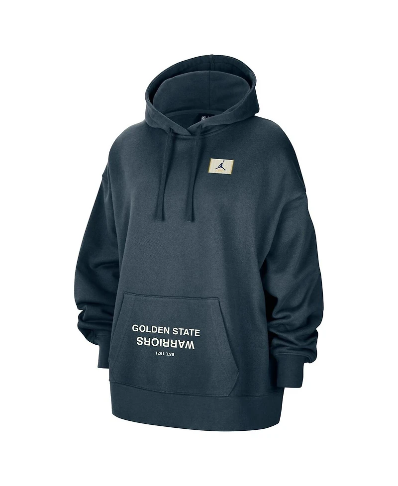 Jordan Women's Navy Golden State Warriors Courtside Statement Edition Oversize Pullover Hoodie