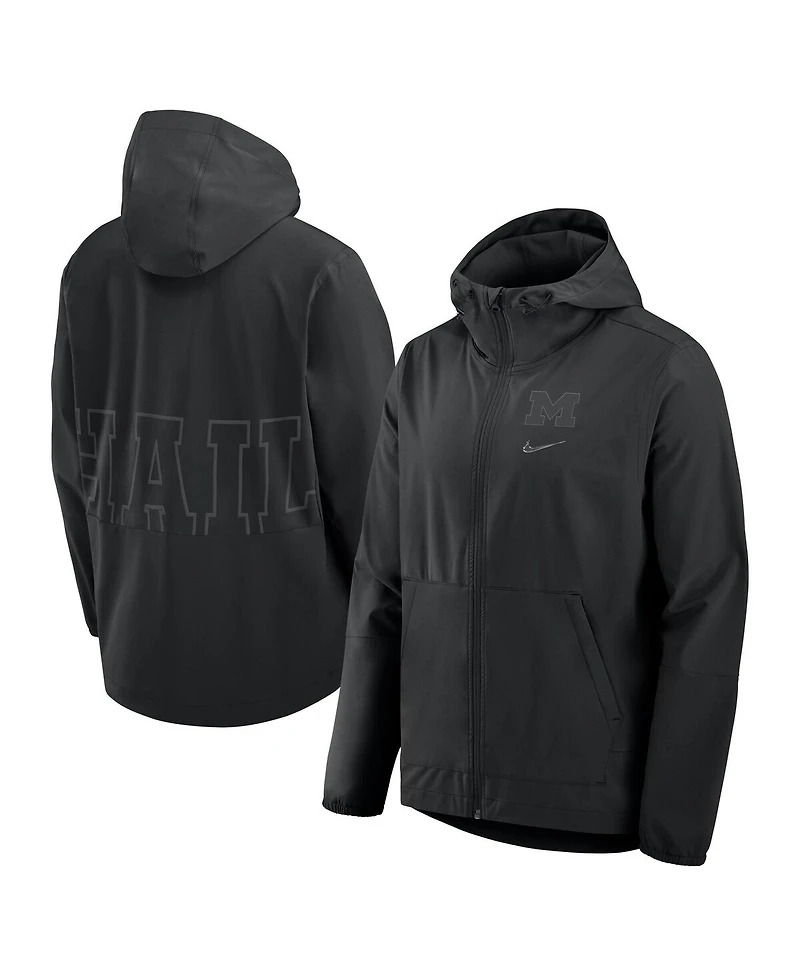 Nike Men's Black Michigan Wolverines Performance Full-Zip Woven Jacket
