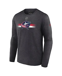 Fanatics Men's Heather Charcoal Columbus Blue Jackets Authentic Pro Secondary Long Sleeve T-Shirt