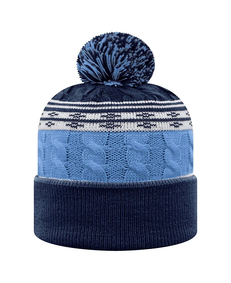 Top of the World Men's Carolina Blue North Carolina Tar Heels Altitude Cuffed with Pom Knit Hat