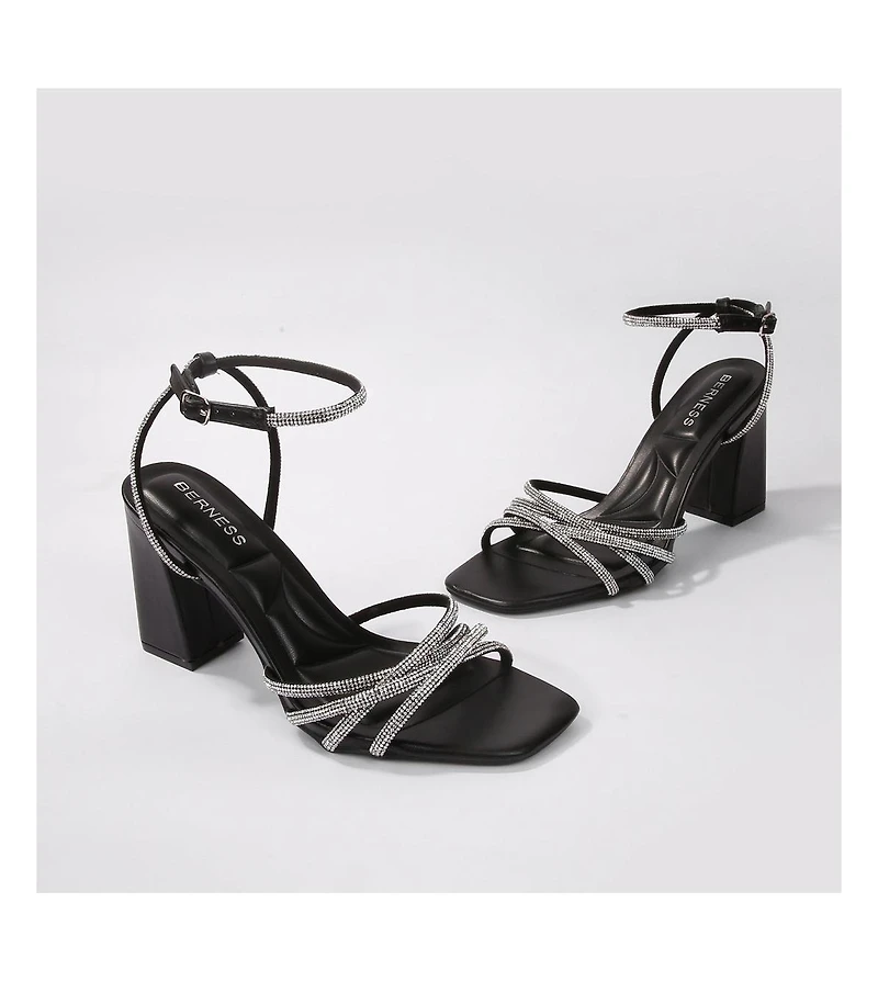 Hailie Strappy Rhinestone Heels