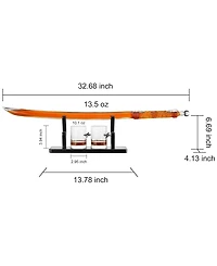 The Wine Savant Samurai Sword Large Whiskey and Wine Decanter Set