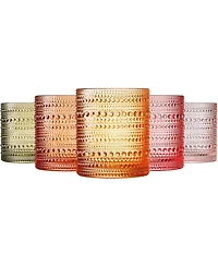 The Wine Savant Khen Vintage Hobnail Lowball Tumbler, Set of 5
