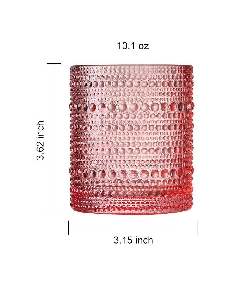 The Wine Savant Khen Vintage Hobnail Lowball Tumbler, Set of 5