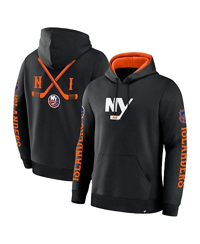 Fanatics Men's Black New York Islanders Big City Legacy Fleece Pullover Hoodie