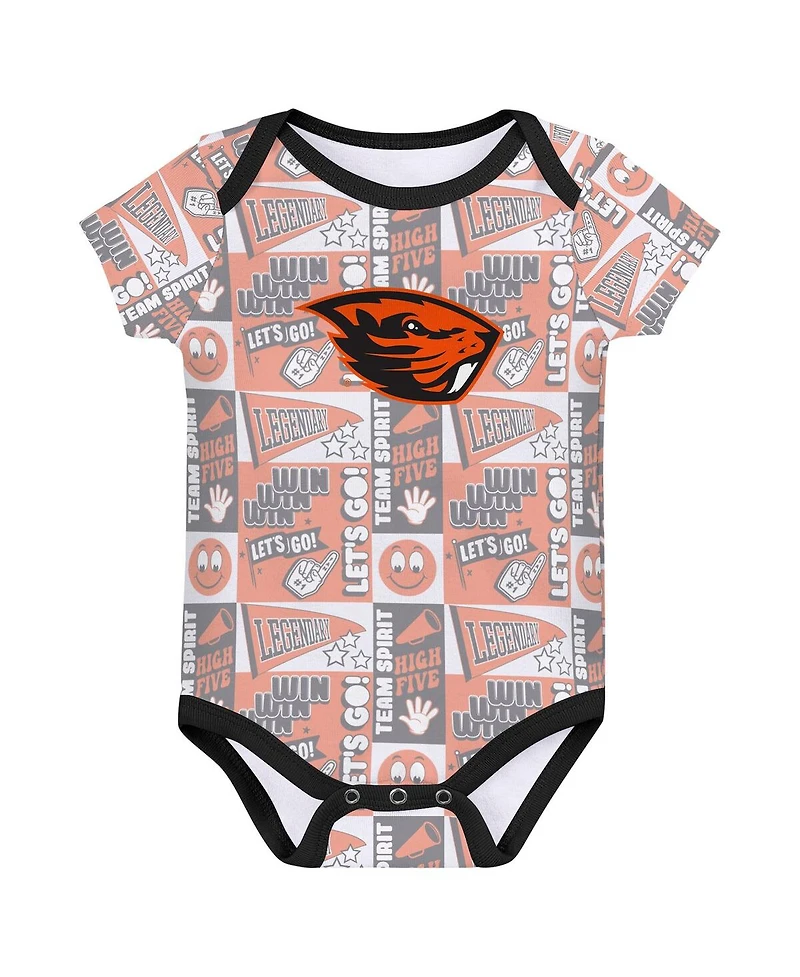 Outerstuff Newborn Black Oregon State Beavers Sunday Comics Bodysuit 3-Pack