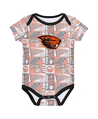 Outerstuff Newborn Black Oregon State Beavers Sunday Comics Bodysuit 3-Pack