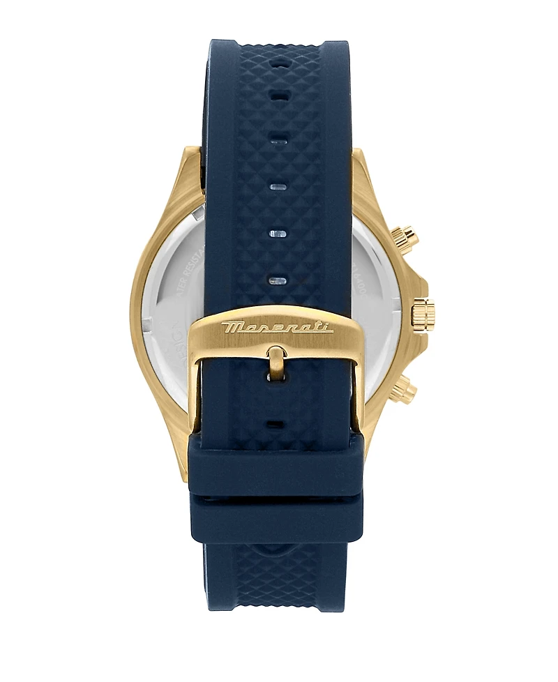 Maserati Men's Chronograph Blue Silicone Watch, 44mm