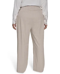 Calvin Klein Plus Size Windowpane Wide-Leg Pants