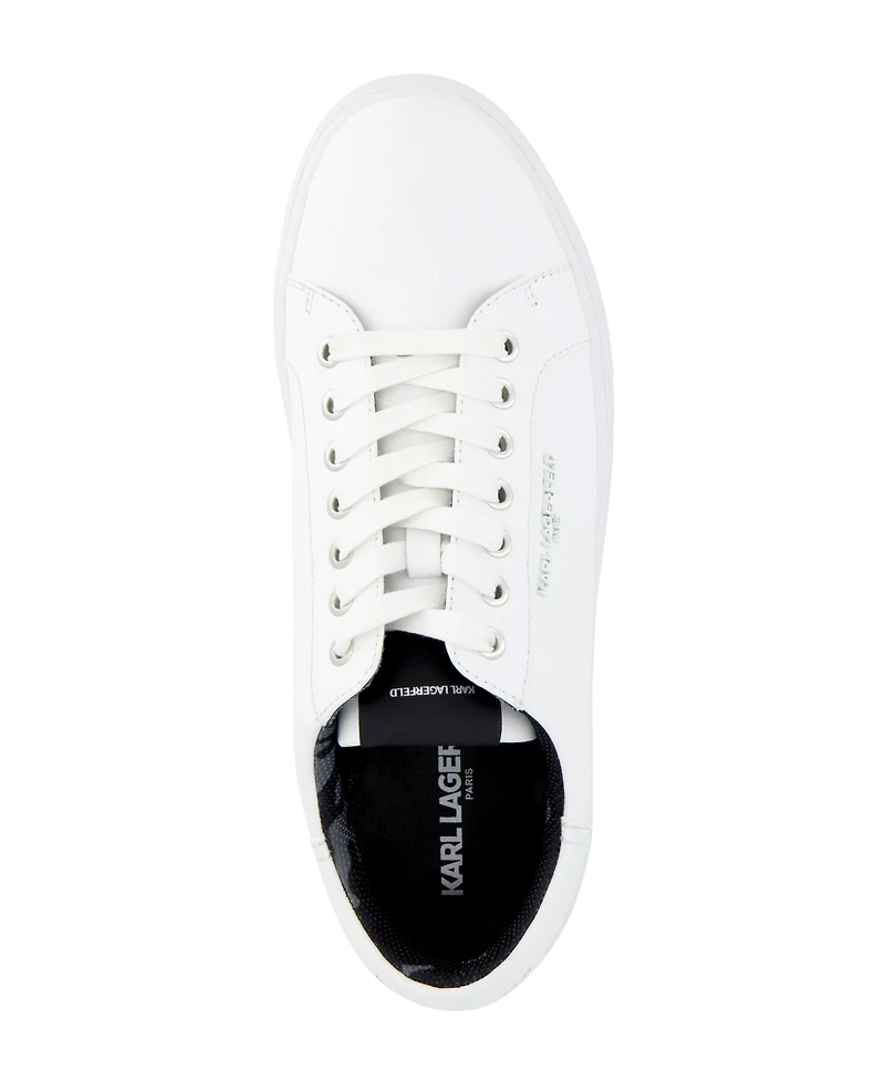 Karl Lagerfeld Paris Men's Logo Plain Toe Bit Sneakers