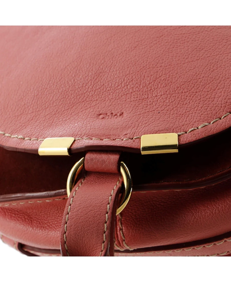 Pre-Owned Chloe Small Marcie Nude Crossbody Bag Leather